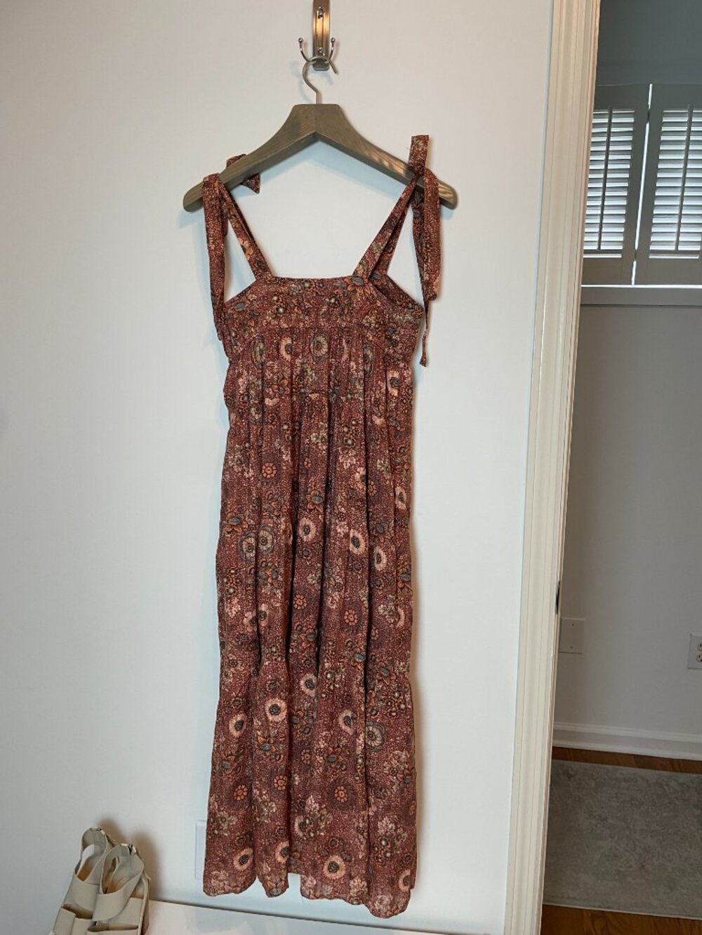 ULLA JOHNSON Cordelia Rosebud Floral Smocked Boho Midi Dress \\ 00 (XS) - Picture 10 of 11